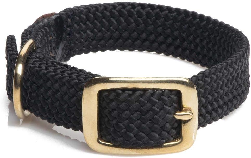 Mendota Pet Double Braid Collar – Satin Nickel...