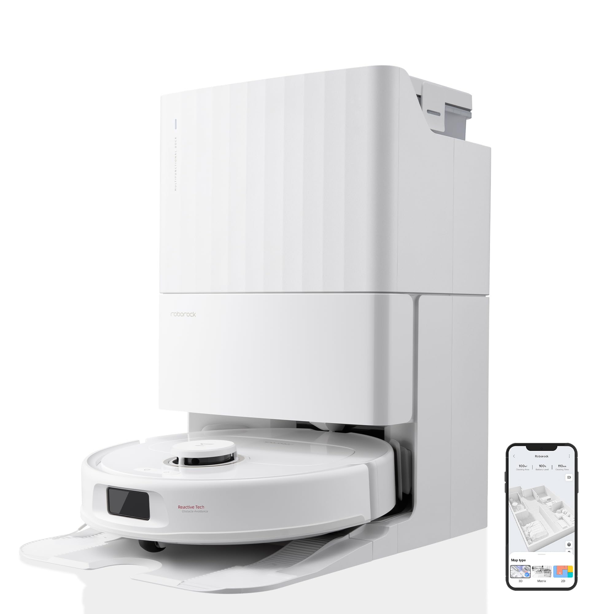 roborock Qrevo Pro Saugroboter mit Wischfunktion&Hebarem Wischmopp, FlexiArm