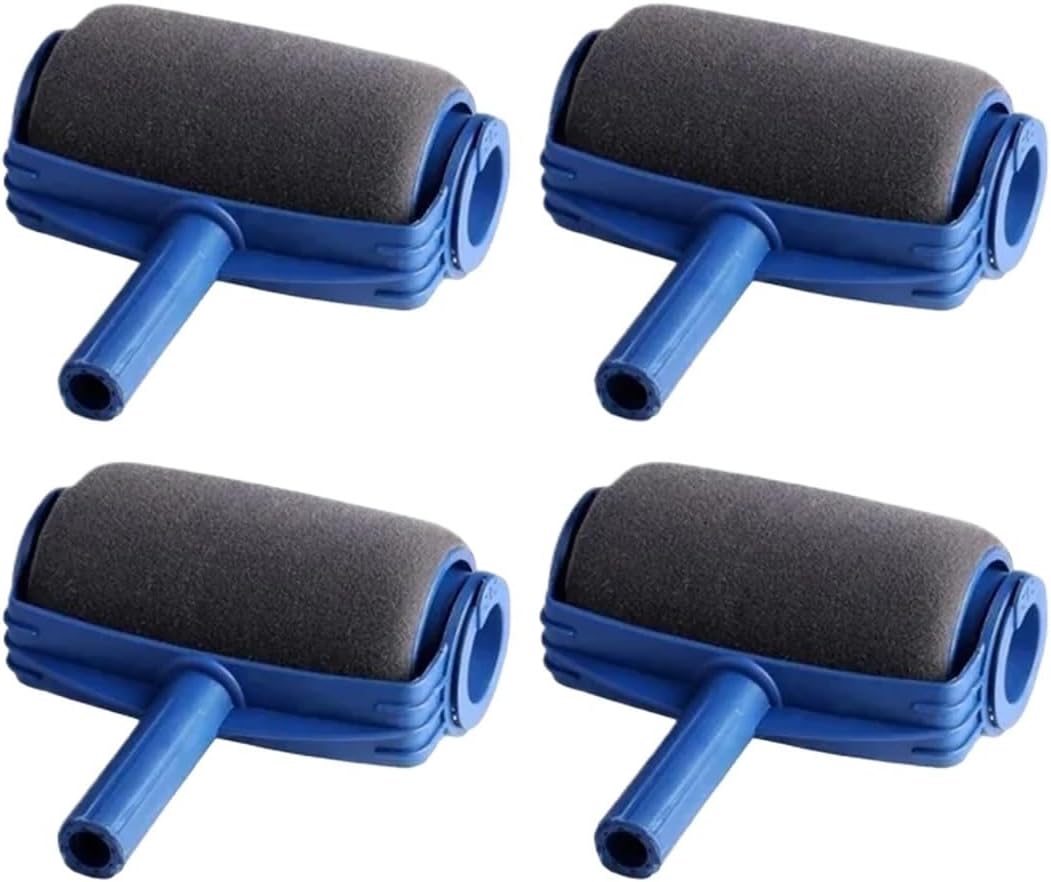 Paint Stick Roller PP and Sponge Edger Tool for Walls with Ergonomic Handle Convenient Brushes，Compatible for Household Tools(Single Roller-4PCS)
