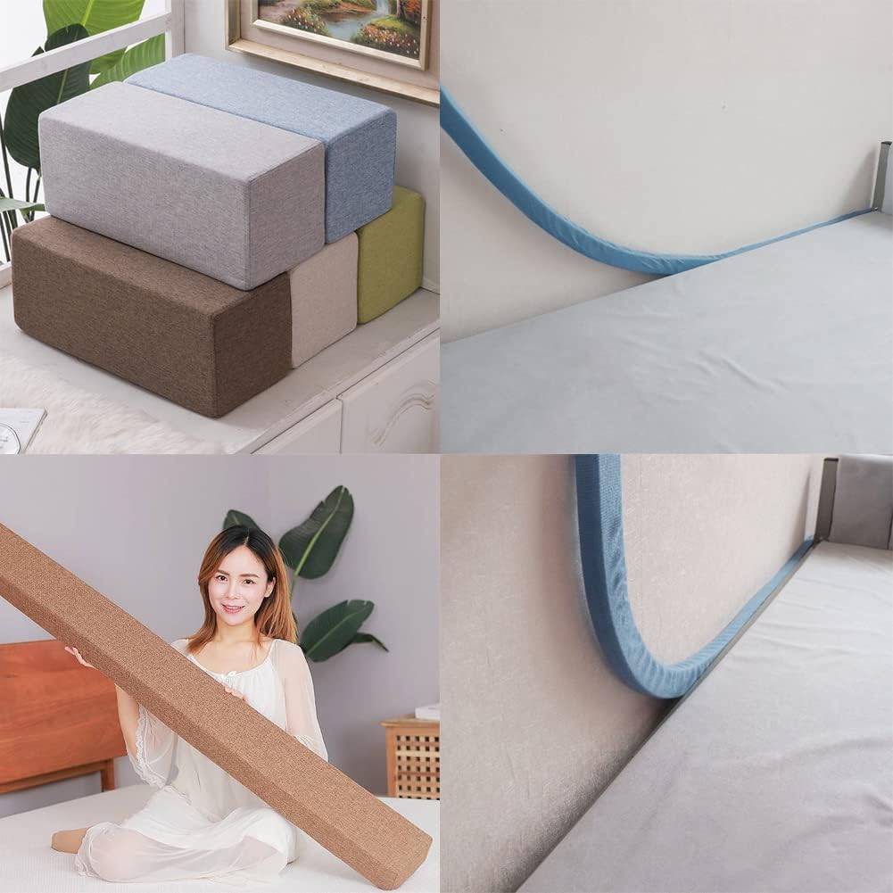 Custom Size Bed Mattress Filler,Long Bed Gap Filler for Single/Double/King Bed,Thick Bed Wedge Mattress Filler,Removable Gap Filler Bolster for Bed Sofa
