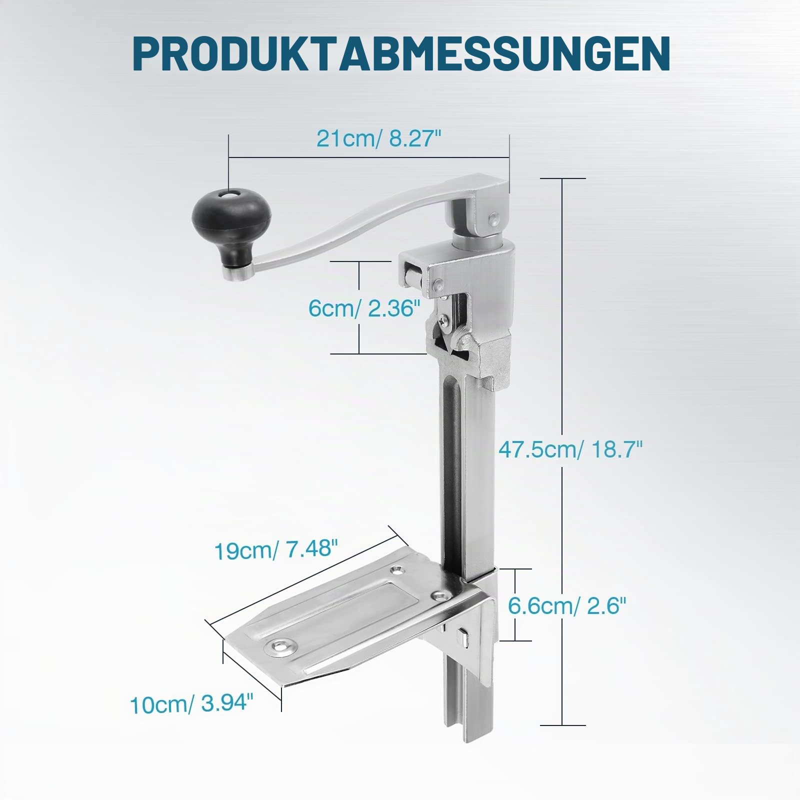 Dosenöffner Tischdosenöffner, Heavy Duty Can Opener Gastro Dosenöffner Büchsenöffner Konservenöffner für Restaurants Hotels, 19 x 10 x 47 cm