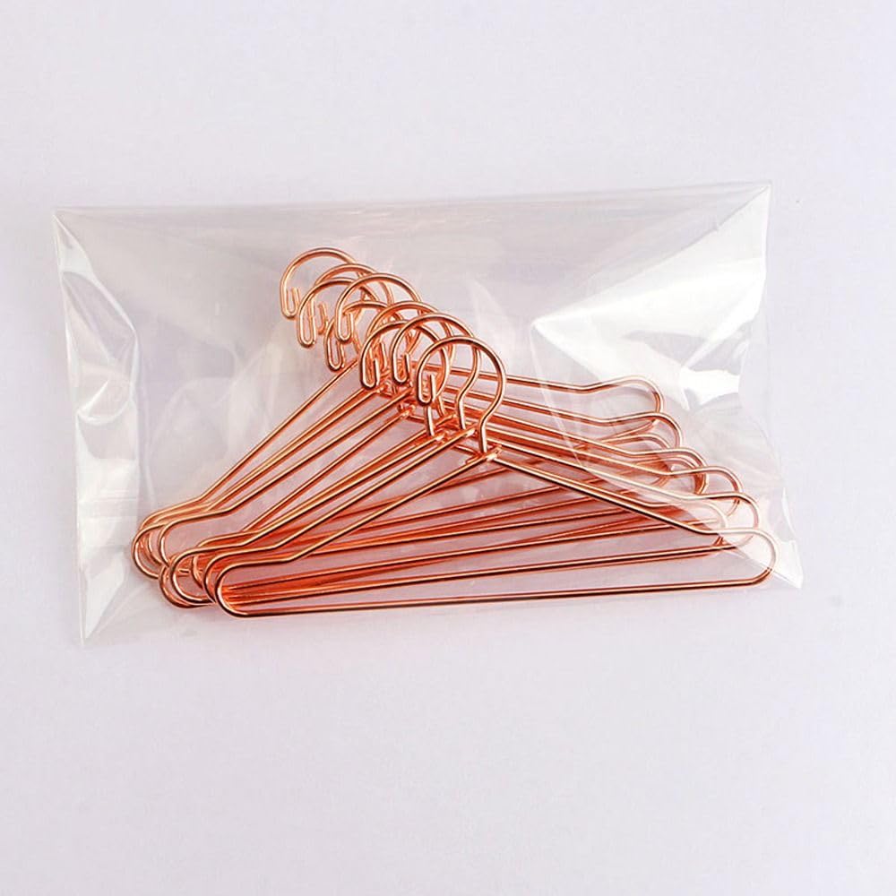 10pcs Cute Doll Hangers Rack Metal Mini Hanger For Dolls Accessories, Mini Hanger DIY Toy Decorations(Rose gold-120mm)