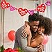 Happy Valentine's Day Banner Heart Shape Valentines Day Decorations Sign for Party Home Decoration Hanging Red Heart Valentine Sign Banner Indoor Outdoor Valentines Backdrop