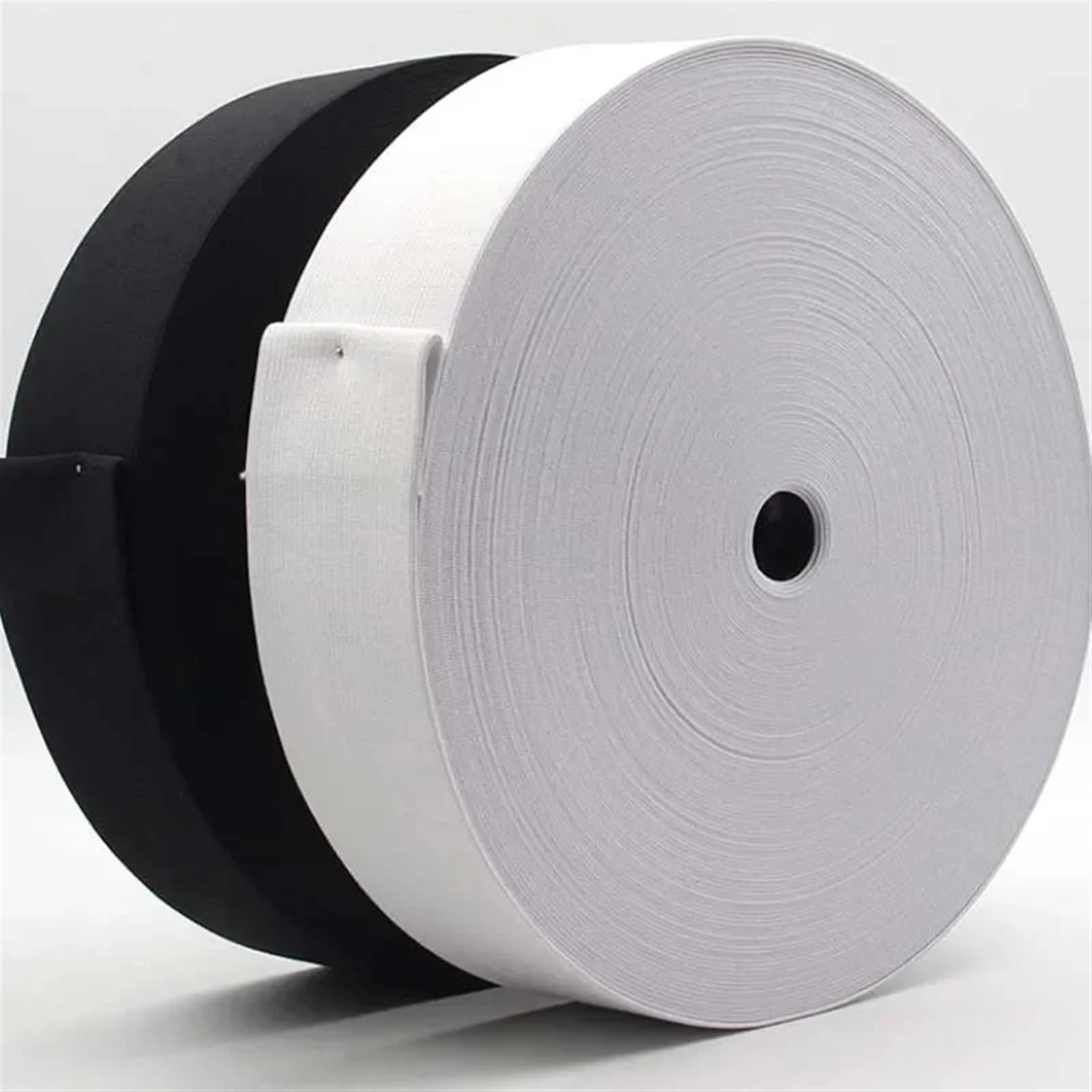 Rollo de 40 m de Bandas elásticas for Coser, for Tejer, Coser, elásticas Planas, elásticas Trenzadas Anchas, Herramientas for Manualidades Elástico para Coser(Black,50mm)