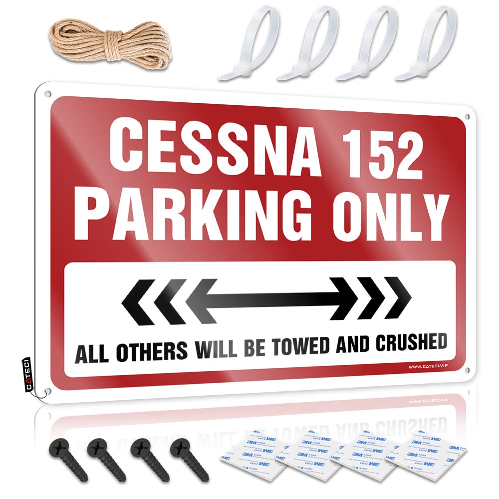 KRAZMURONGD Funny Garage Tin Sign Cessna 152 Parking Only Tin Sign Tin Bar Signs Bar Sign For Outdoor Bar(20X30CM)