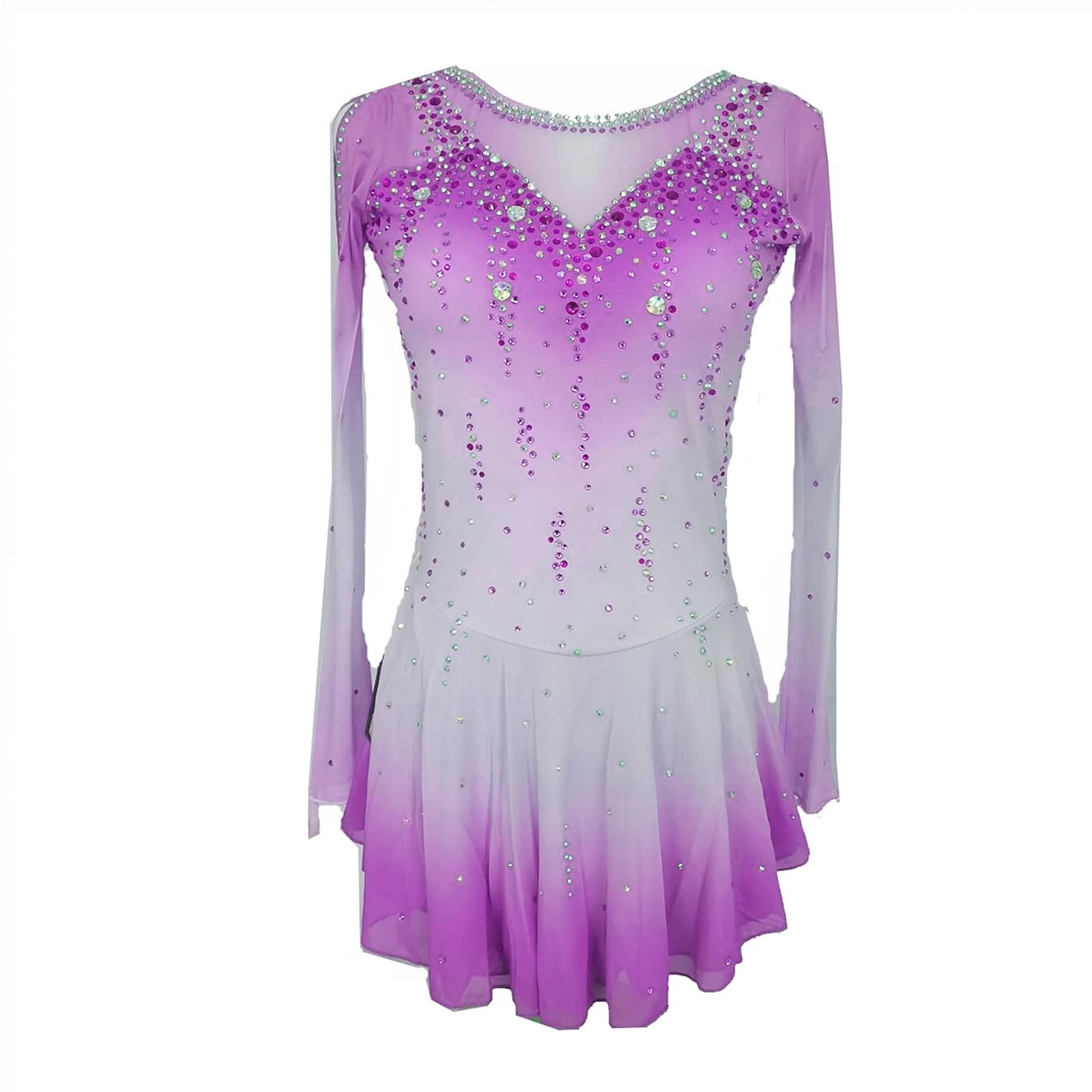 LIUHUO Elegant Blue Figure Skating Dress for Girls and Women - Competition Ice Dance Dress - Skating Clothes