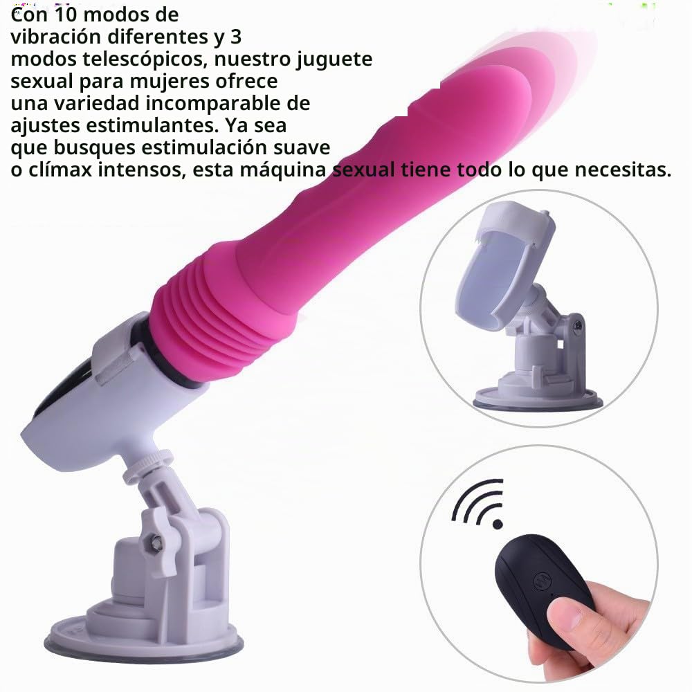 Máquina sexual consolador máquina de vibrador con función de choque, vibrador para mujer, vibrador anal, 10 modos de vibración, 3 modos telescópicos, juguete sexual para parejas mujeres