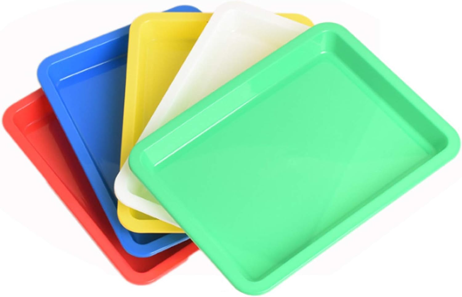 Set of 5 Colors Plastic Art Trays, Activity Tray Organizer