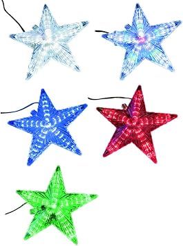 Christmas Tree Topper, 8.66 Inch LED Lighted Star Xmas Tree Toppers 31 LED Light, Indoor Outdoor Christmas Ornaments Party Home Decoration