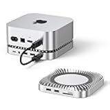 Raycue Mac mini M4 Dock & Stand with 8T NVMe SSD Enclosure, 2 USB A 10Gbps,10G USB C Data Port, 5G USB A*2, USB-C Charge, SD/TF, Audio for Mac mini M4/ M4 Pro