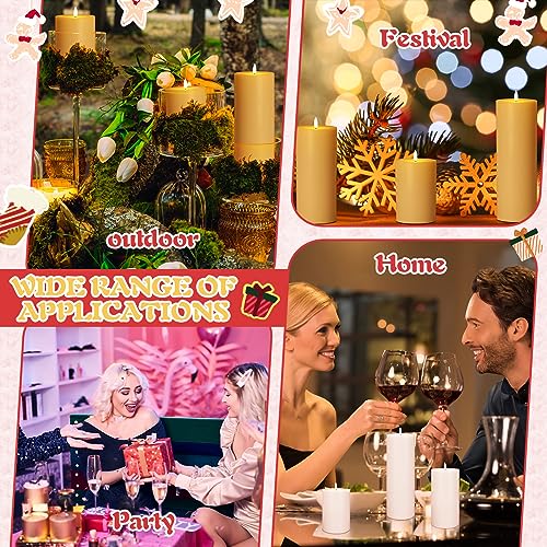 Image of Retisee 3 Pcs White 6 /8 /12 Icnhes Flameless LED Candles with Remote and 2 /4 /8h Timer Battery Operated Wax Flickering Candles for Wedding, Christmas, Church, Chapel, Memorial and Meditation Decor
