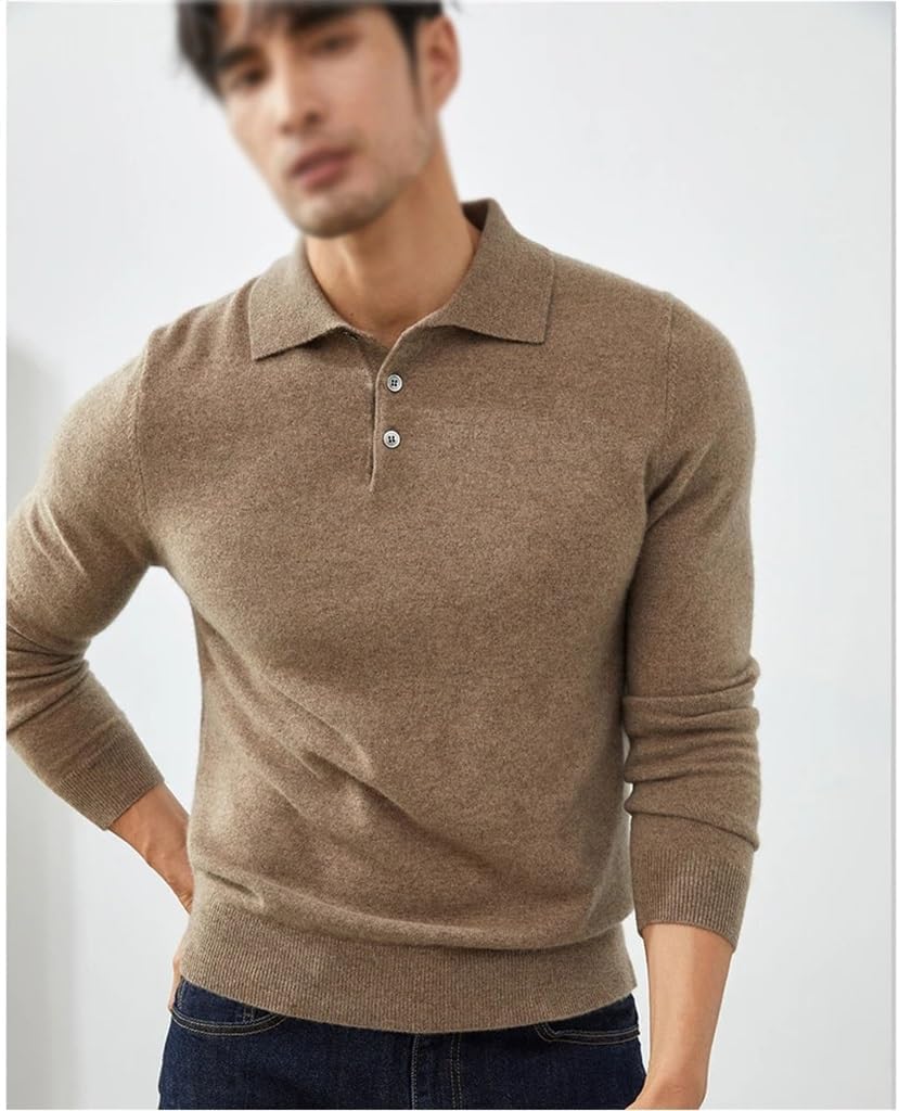 Pures Cashmere Sweater Men's Collar Knitted Pullover Fall and Winter News Warm Top Fashion Korean Jacket