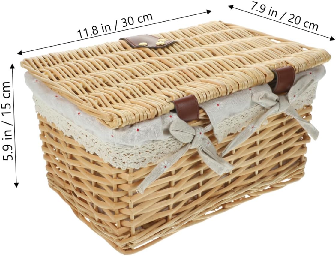 LABRIMP Woven Storage Bin Household Woven Storage Box Sundries Basket Easy to Clean Reusable Home Basket