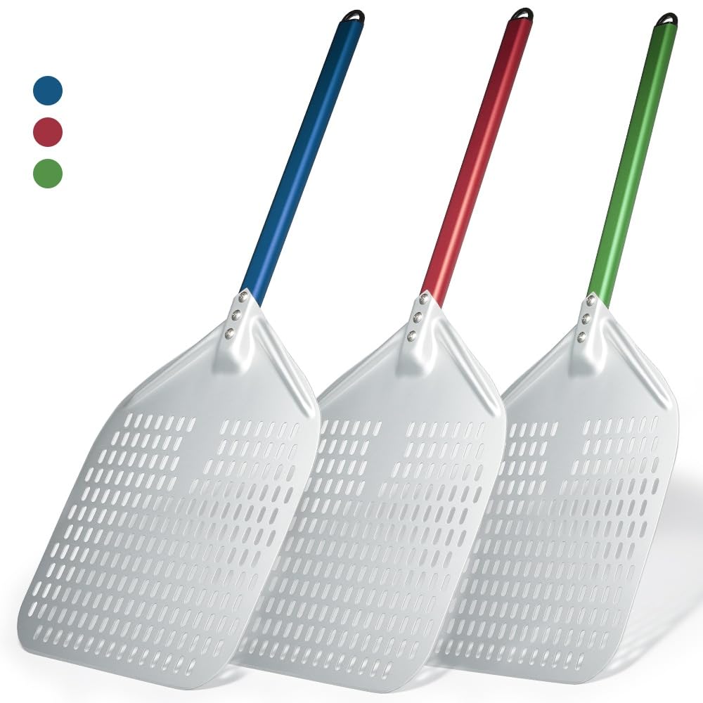 Niebieska łopatka do pizzy 30 cm – drewniana łopata do pizzy do pieczenia akcesoria idealna do domowego robienia pizzy i grillowania dla miłośników pizzy