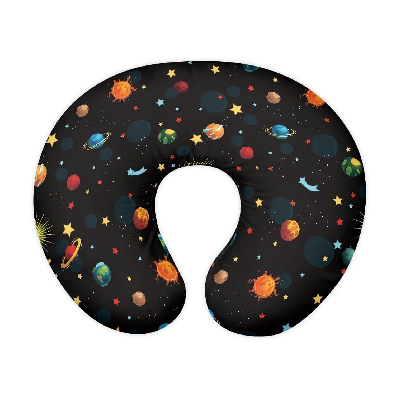 Forchrinse Galaxy Colorful Planet Space Nursing Pillow Cover Stretch Pillow Slipcover for Breastfeeding Mom Soft Nursing Pillow Slipcover for Baby Boys Girls