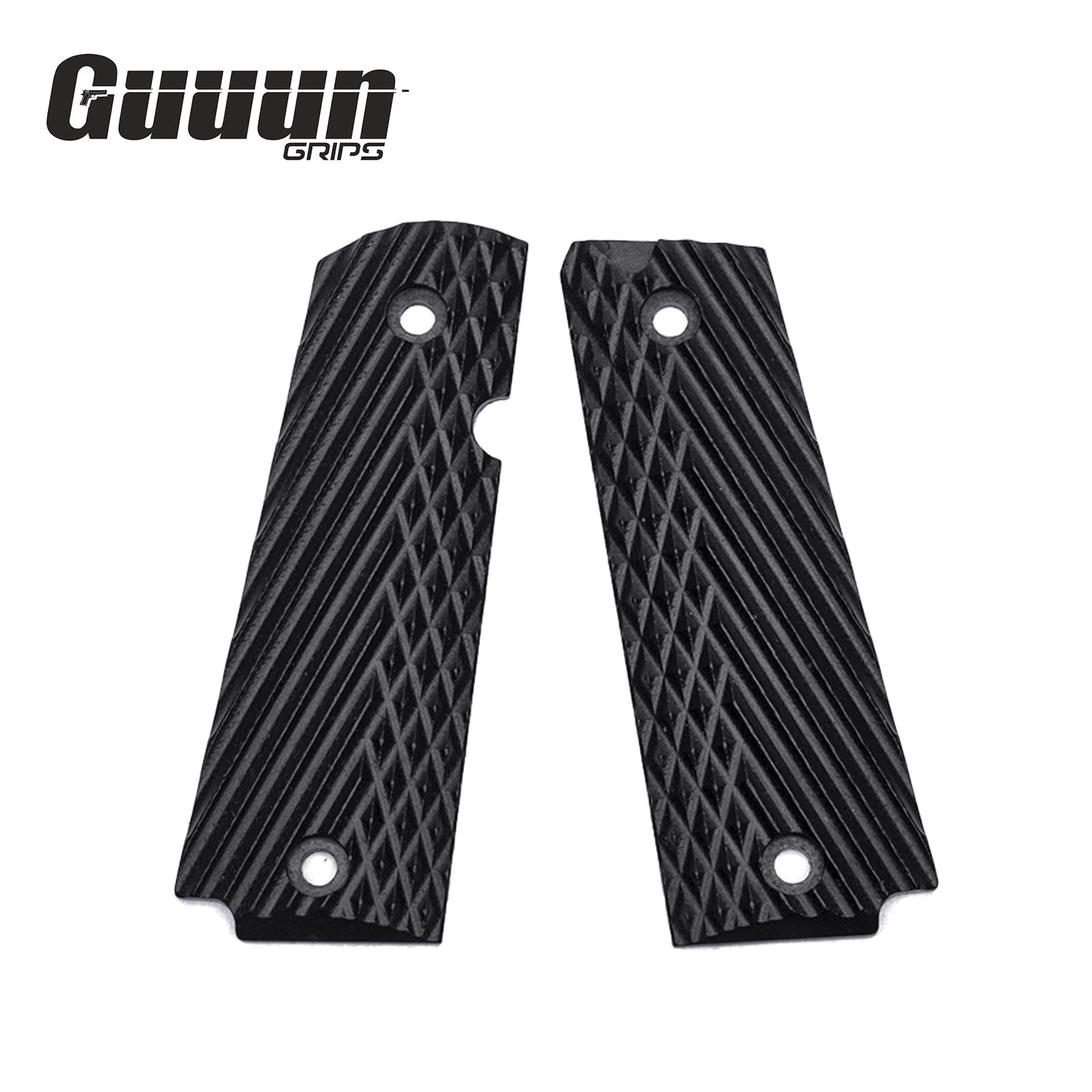 Guuun G10 Grips for Rock Island Baby Rock 380 Diamond Cut Texture - Black