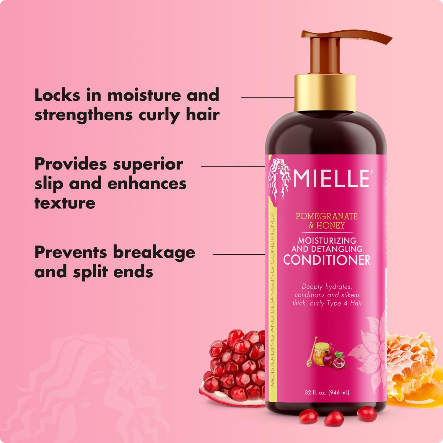 Mielle Organics Pomegranate & Honey Detangling Conditioner for Curly Hair