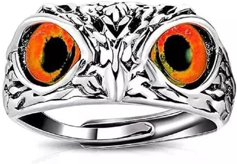 Eye Owl Ring Retro Animal Open Ring Adjustable Owl Ring Open Animal Rings Statement Ring Jewelry for Women Girls Men Ring Jewelry Fingers Accessories