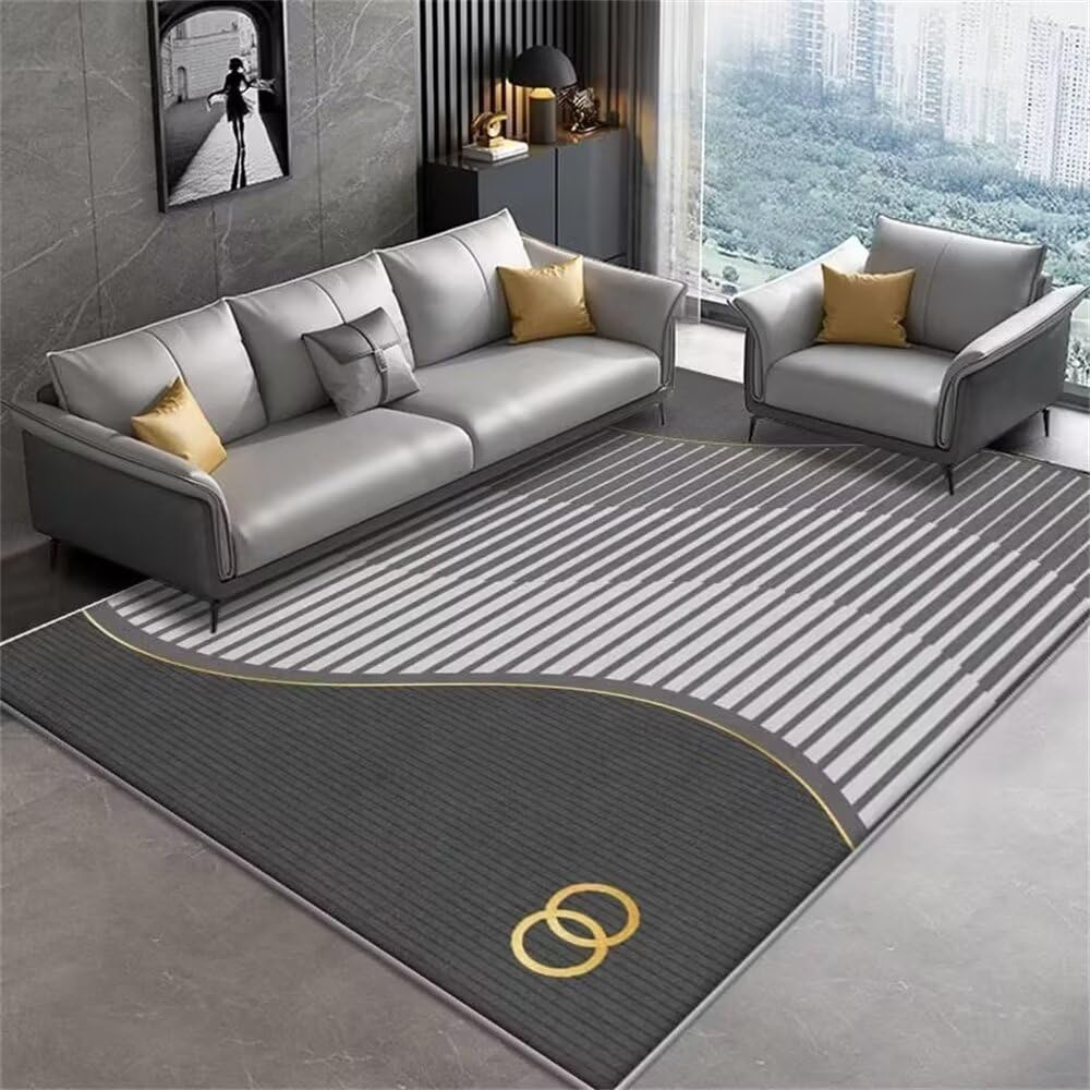 Tapis de balcon lavable moderne jaune 60x100 avec décoration de conception de ligne et arc