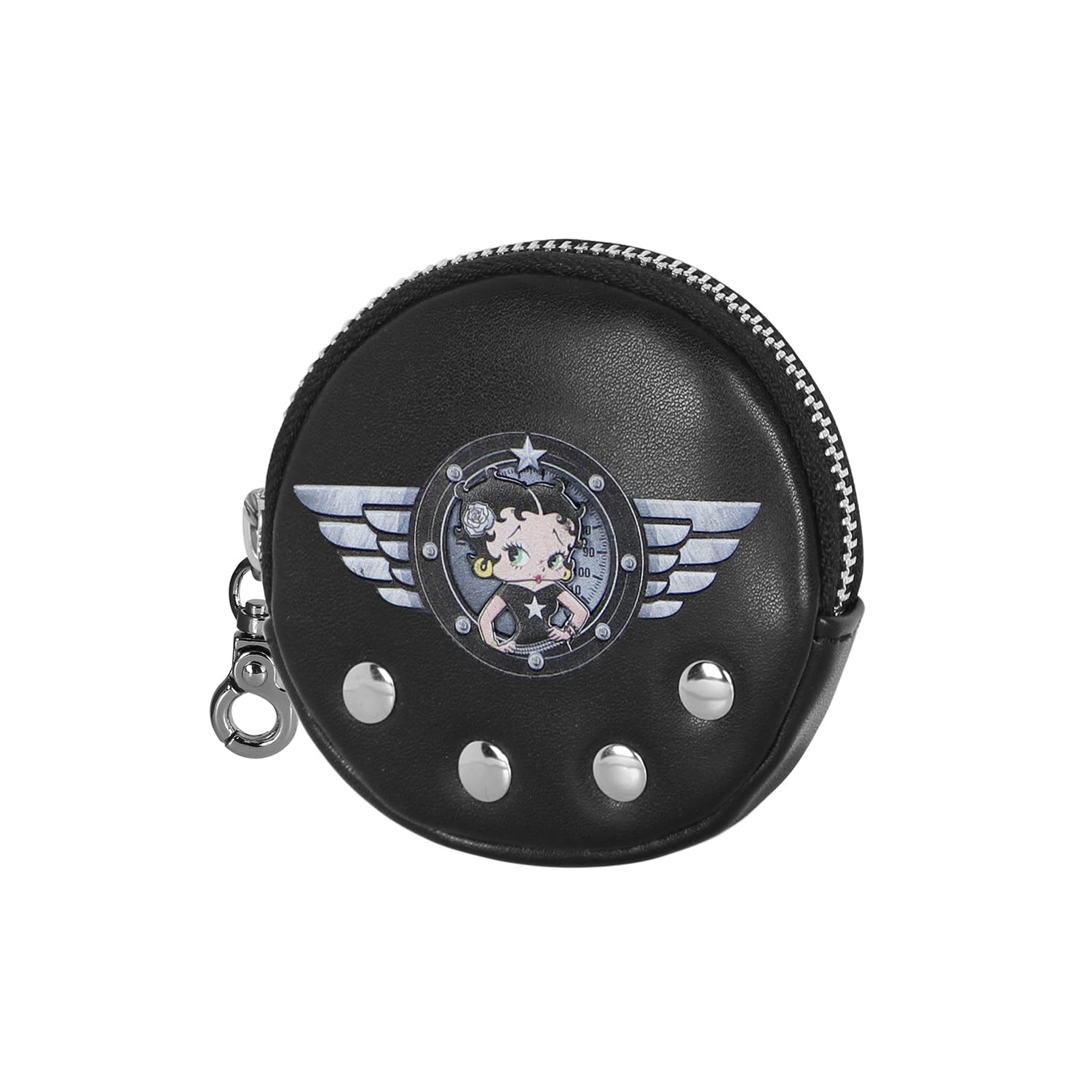 Betty Boop Motor Love-Cookie Coin Purse, Black, 8.7 x 8.7 cm