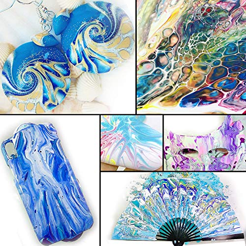 Acrylic Pouring Paint of 36 Bottles (2 oz/60ml),32 Assorted Colors Set to Pre-Mixed High Flow Acrylic Paint Pouring Supplies for Canvas Glass Paper Wood Tile and Stones, Complete Paint Pouring Kit - Thumbnail 6