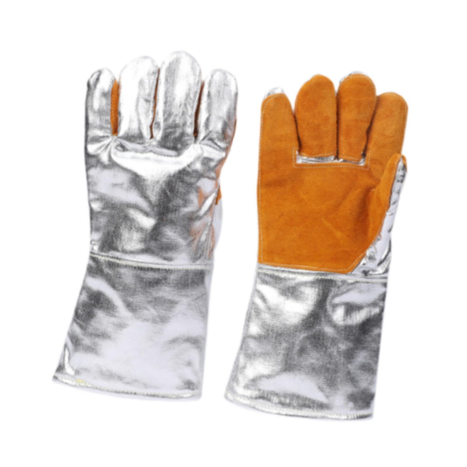 Gants de Travail, Gants de Soudage En Feuille D'aluminium, Multifonctionnels, Résistants à L'usure, Aux Brûlures, Portables, Résistants Aux Ha, Orange