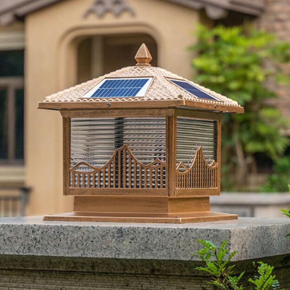 Wodoodporna Lampa Solarna IP54, Zewnętrzna, Słoneczna, Słupek Oświetleniowy, Dekoracja Ogrodzenia Domu, Kwadratowa Lampa Ścienna, Kolumna Reflektora, Lampa Na Taras, Patio, Ogród, Podjazd KNBVFHG
