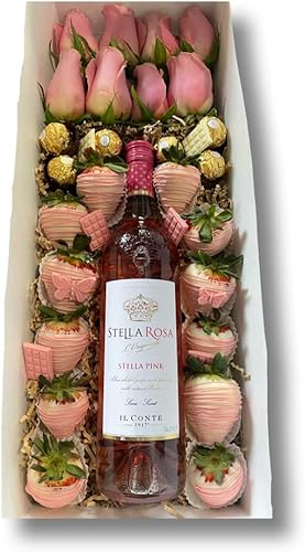 Miniatura 2 de Paquete de 12 cajas de panadería de 20 x 7 x 4 pulgadas con ventana caja de rosas y vino caja para fresas y golosinas caja de regalo del día de San