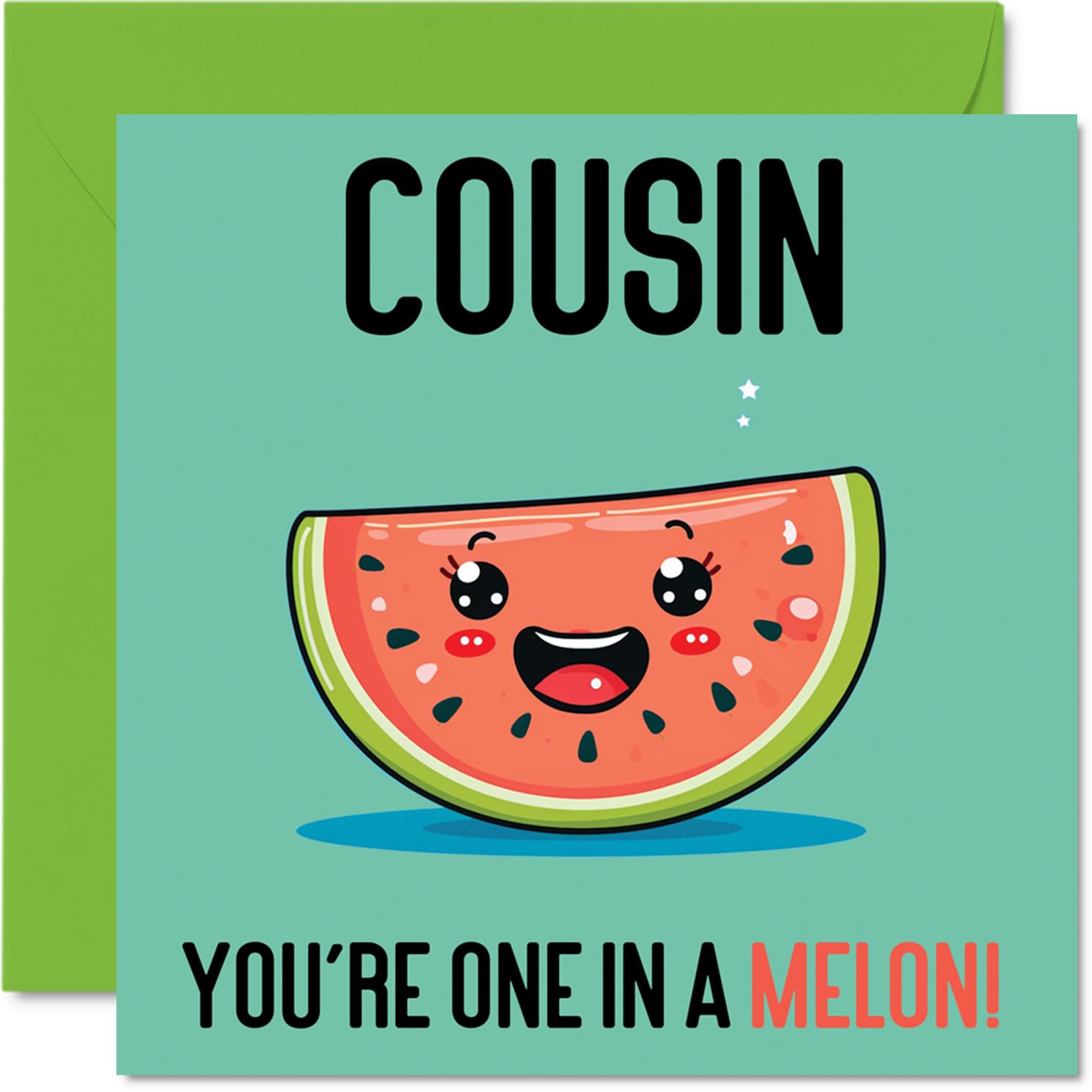 Birthday Cards for Cousin In A Melon - Funny Happy Birthday Card for Cousin from Family Relative, 145mm Joke Greeting Cards Women Men