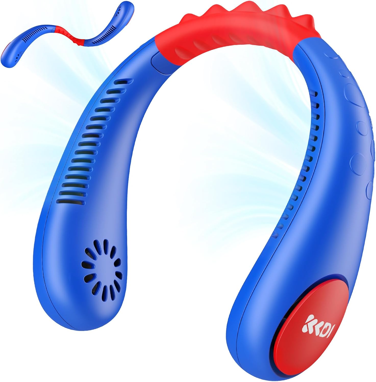 Kids Neck Fan, Portable Bladeless Neck Fan for Kids, 2600mAh Rechargeable Cooling Fan for 4-14Y Girls Boys, 4 Speeds & Lightweight Wearable Quiet Fan for Study/Camping/Travel