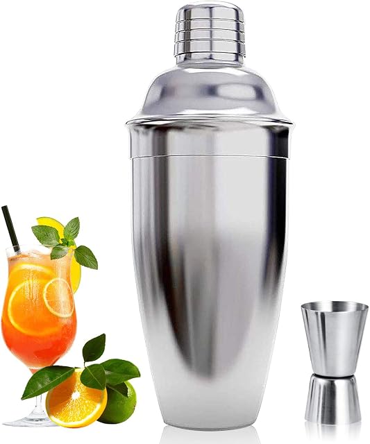 Cocktail Shaker, Cocktail Maker Set, Martini Drink Shaker, 750 ml Cocktail Shaker Strainer , Bartender Mixer Tool ,Home Liquor Cobbler Shaker, Stainless Steel bar shakers for Cocktail Making kit Gift