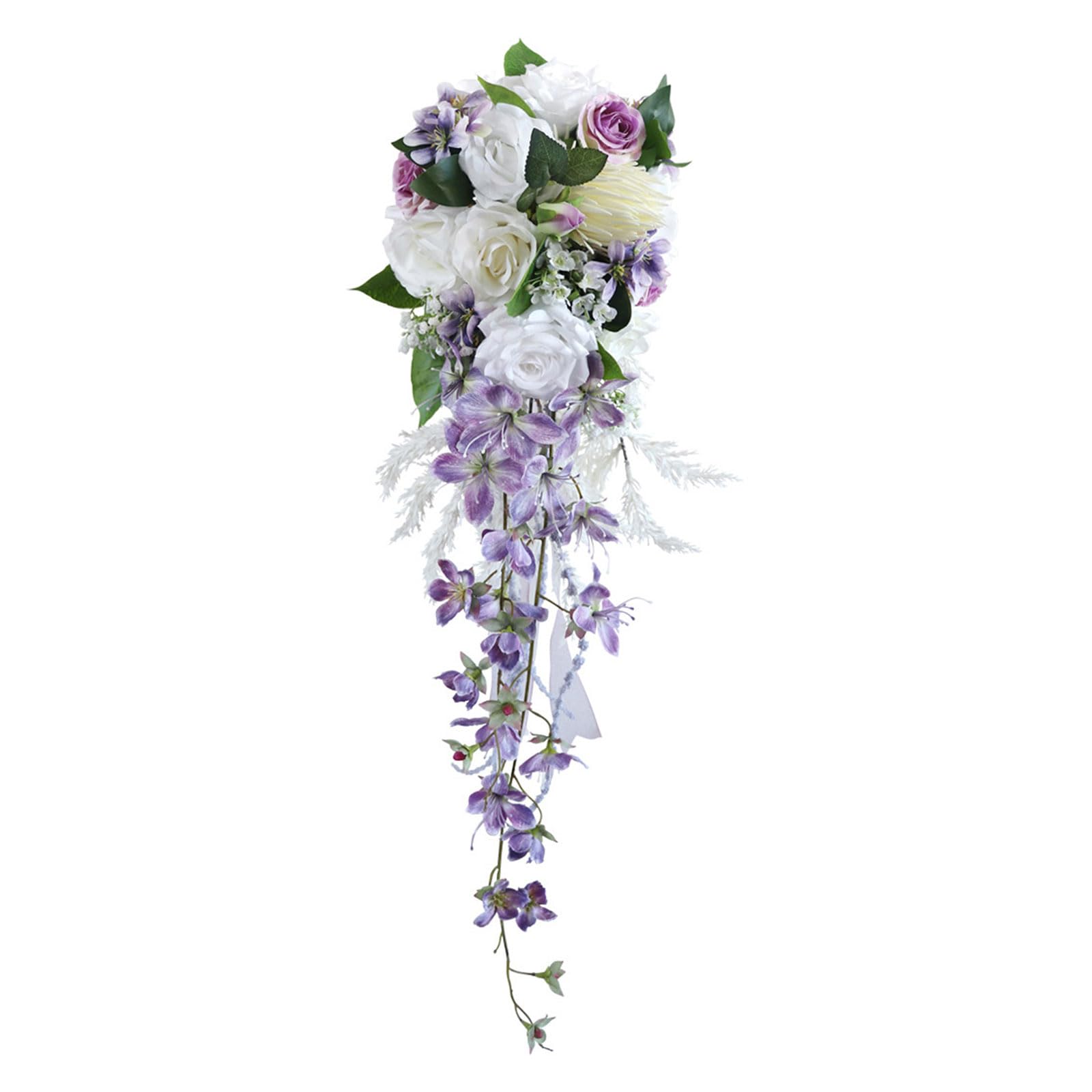 Ralondbey Bridals Bouquets Teardrops Artificial Rose Bouquets Bride And Bridesmaids Long Bouquets For Wedding
