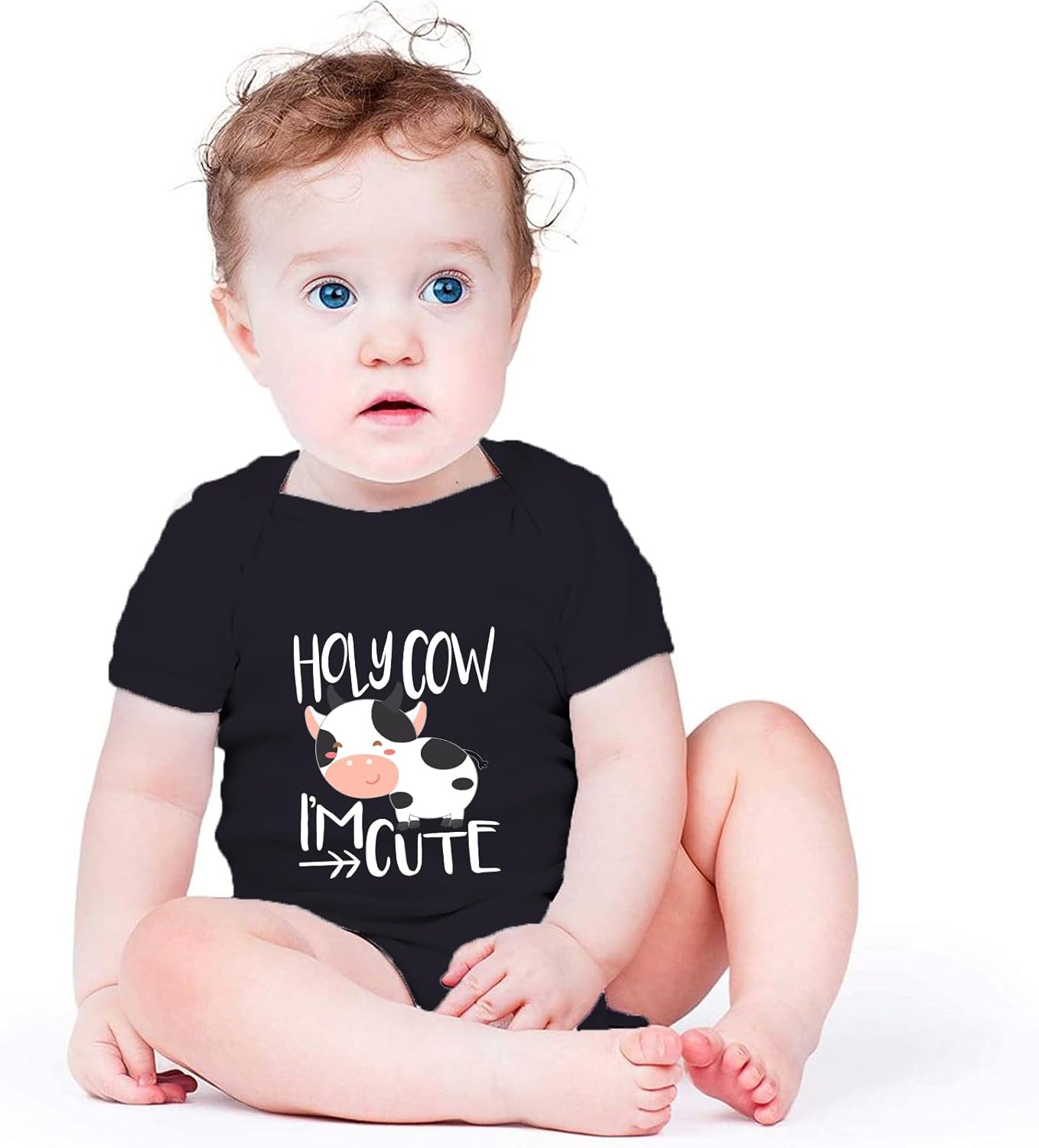 Mooooody Baby Bodysuit Cow Print Bodysuit for Baby Cow Stuff Clothes Cute Babies Romper Unisex - Image 2