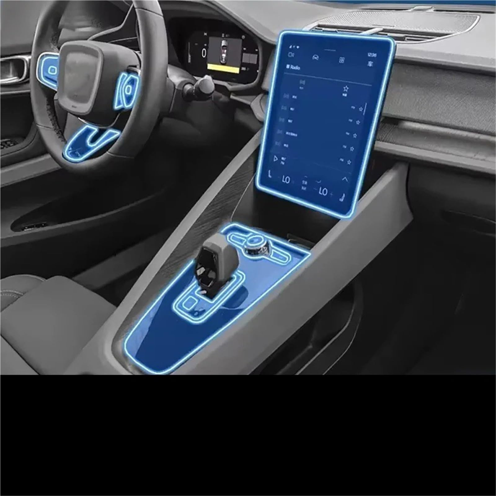 Navigation Schutzfolie Für Polestar 2 2021-2023 Auto Interior Center Konsole Media Dashboard TPU Schutz Film(Full Set)