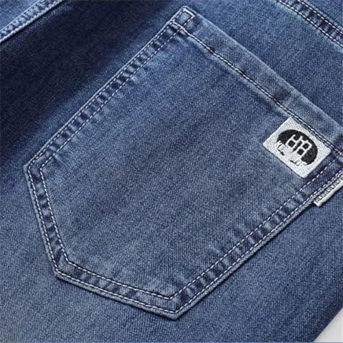 Men Male Loose Straight Denim Pants Spring Summer Basic Style Thin Print Jeans Slim Fit Breathable Trousers2