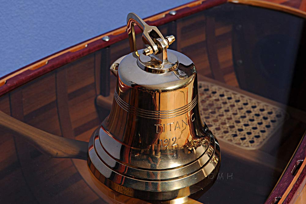 Old Modern Handicrafts Cloche du Titanic de 6 Pouces - Cloche Dorée du Titanic en Laiton de Qualité Supérieure - 6.0L x 6.0W x 6.5H Pouces