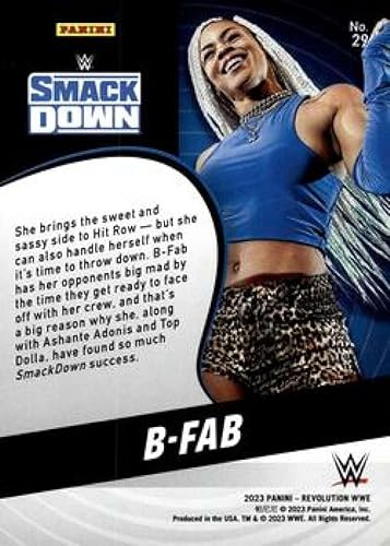 Miniatura 2 de 2023 Panini Revolution #29 B-Fab SmackDown RC Rookie Card Official WWE Wrestling Trading Card in Raw (NM or Better) Condition