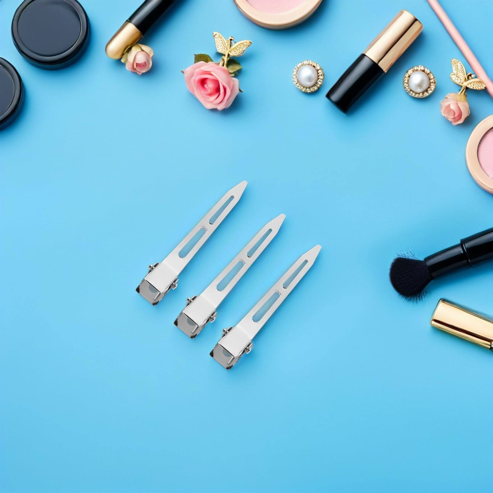 Gatuida Fermaglio Metallico per Chioma a Becchio D'anatra, Clip Professionale per Sezionamento Capelli Donna, Pinze in Acciaio Inossidabile