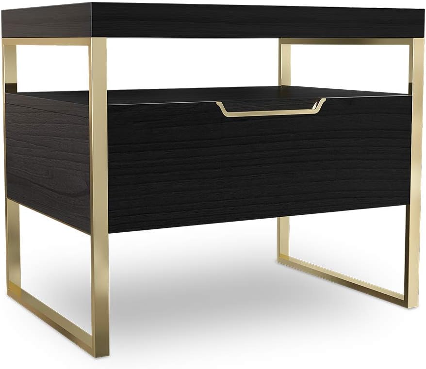 VANTWooden Night Stand - Black Gold