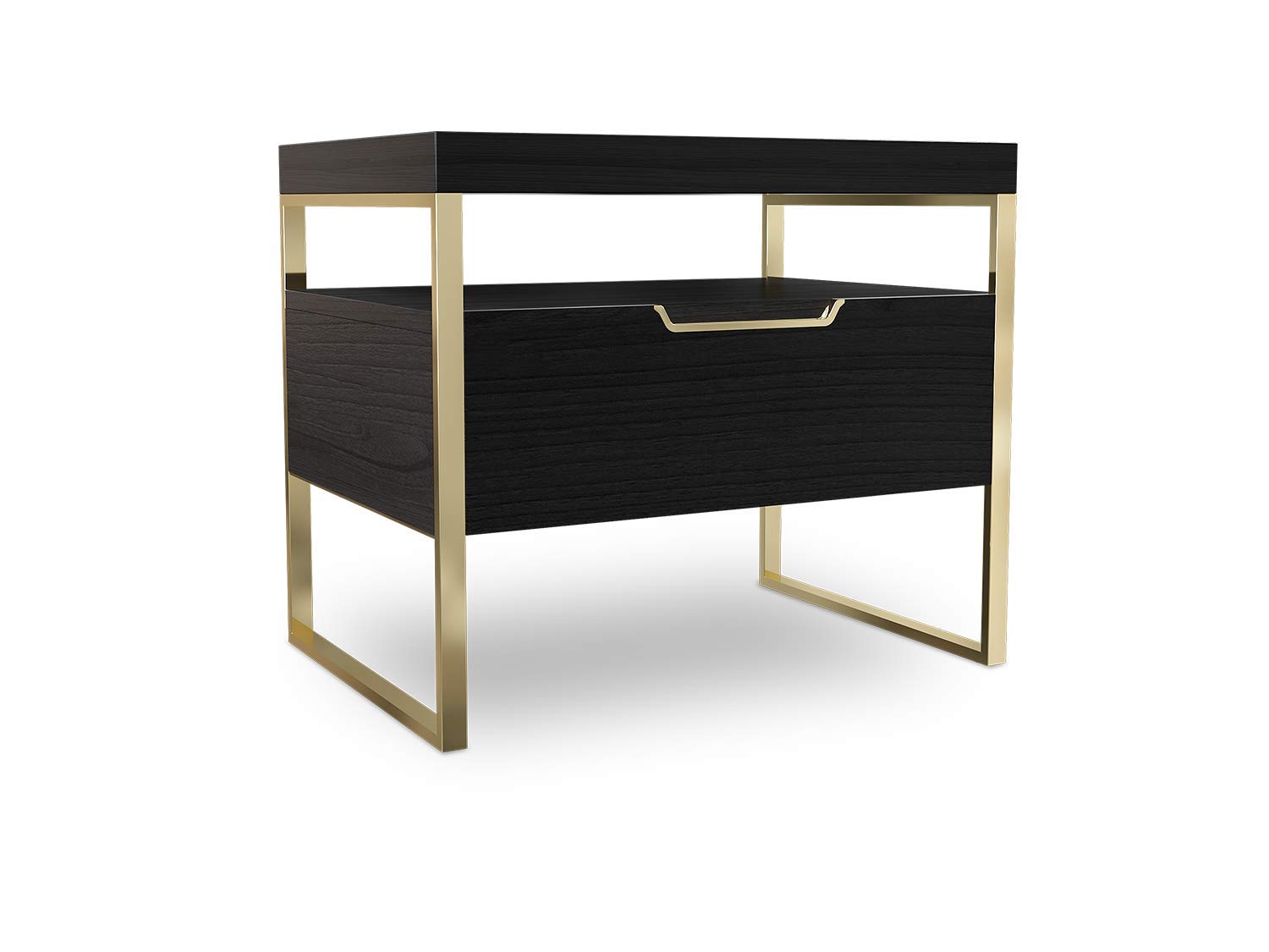 VANTWooden Night Stand - Black Gold