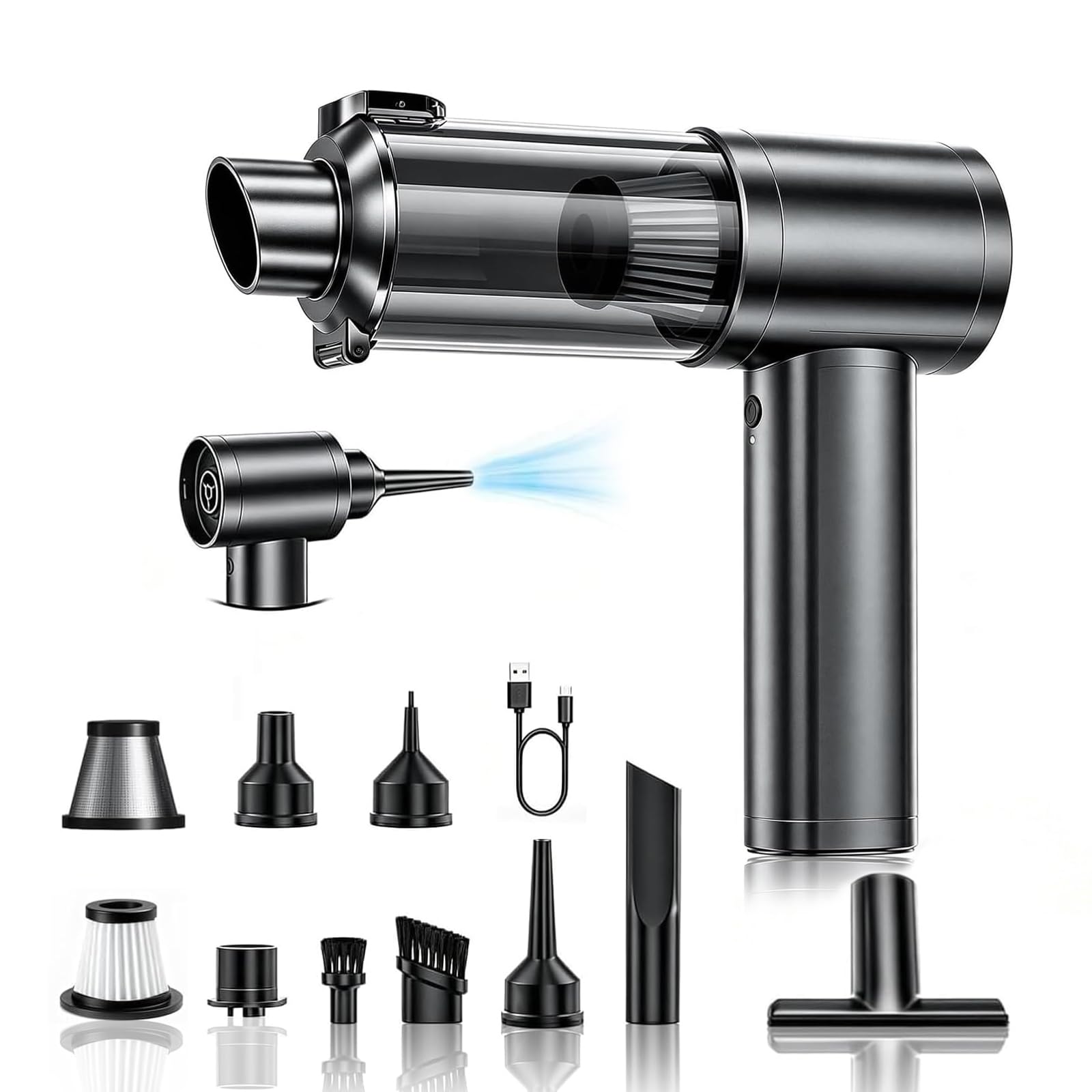 Handheld vacuum cleaner, 25000 Pa strong suction Pet vacuum cleaner, 4 in 1 car vacuum cleaner cordless, brushless motor,suitable for office/home/car/pet hair cleaning and various office scenarios