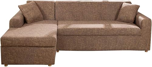 Miniatura 28 de MIFXIN Fundas para sofá seccional en forma de L, 2 piezas, fundas elásticas para sofá chaise en forma de L, protector de muebles para sala de estar