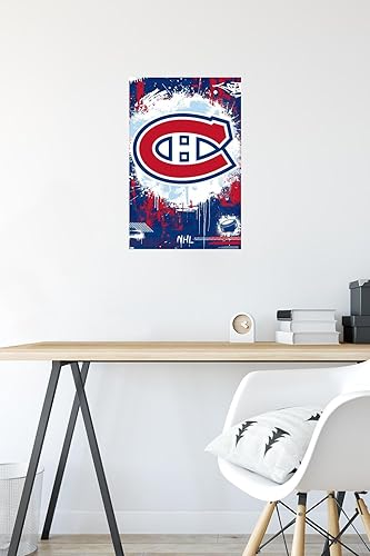 Miniatura 5 de Trends International NHL Montreal Canadiens - Póster de pared Maximalist Logo 23, 22.4 pulgadas de largo x 14.7 W, paquete de póster y montaje