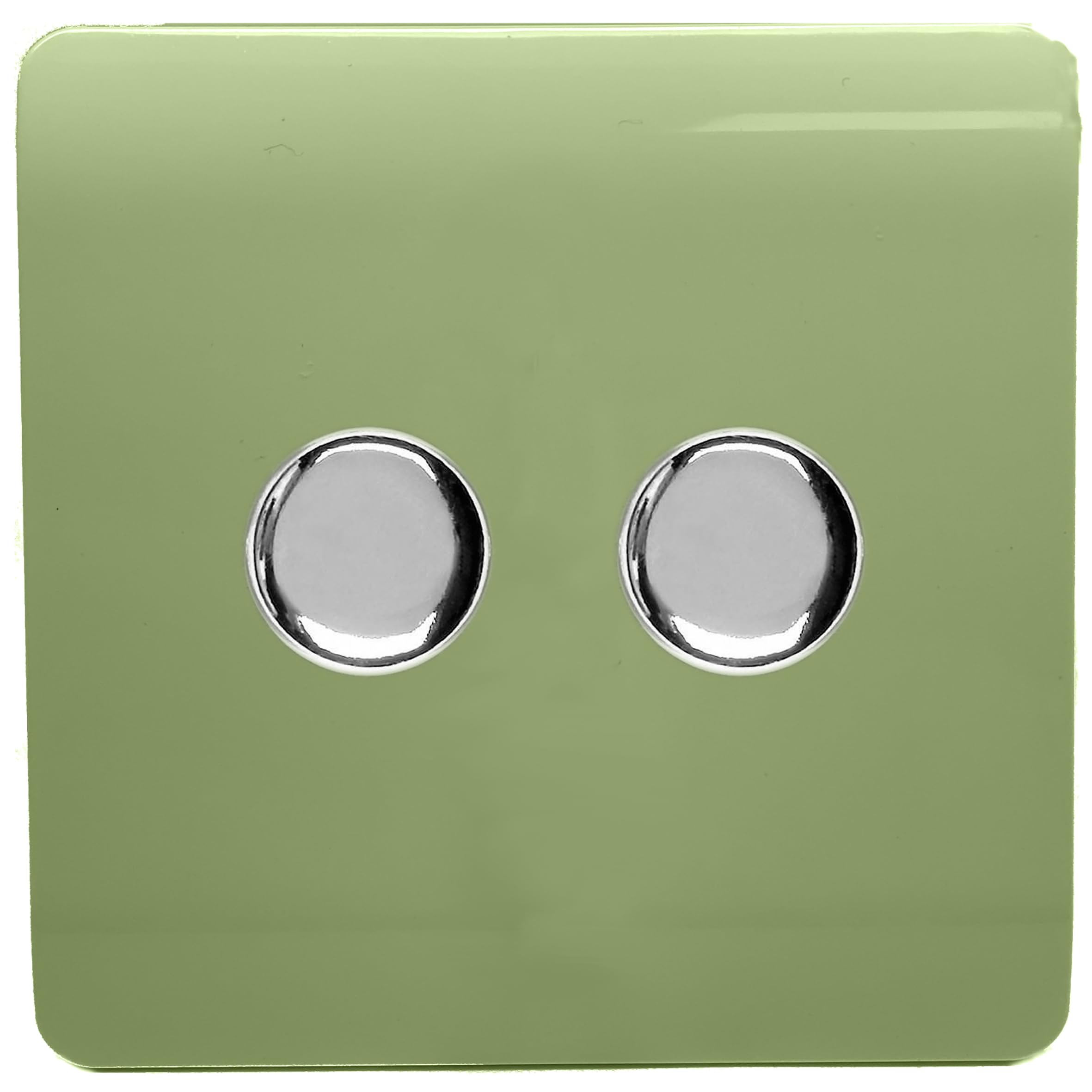 B&Q -  Trendi Switch 2 Gang 1 Or 2 Way 150W Rotary Led Dimmer Light Switch In Light Grey