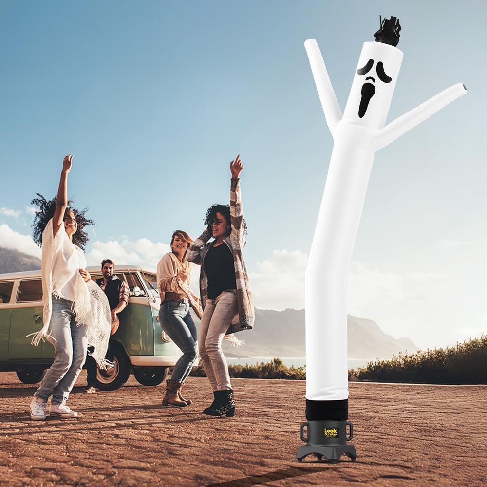 LookOurWay Halloween Air Dancers Inflatable Tube Man Set | 10ft Ghost Wacky Waving Inflatable with 12-Inch Blower | Outdoor Halloween Decorations & Halloween Blow Ups for Business or Yard Display