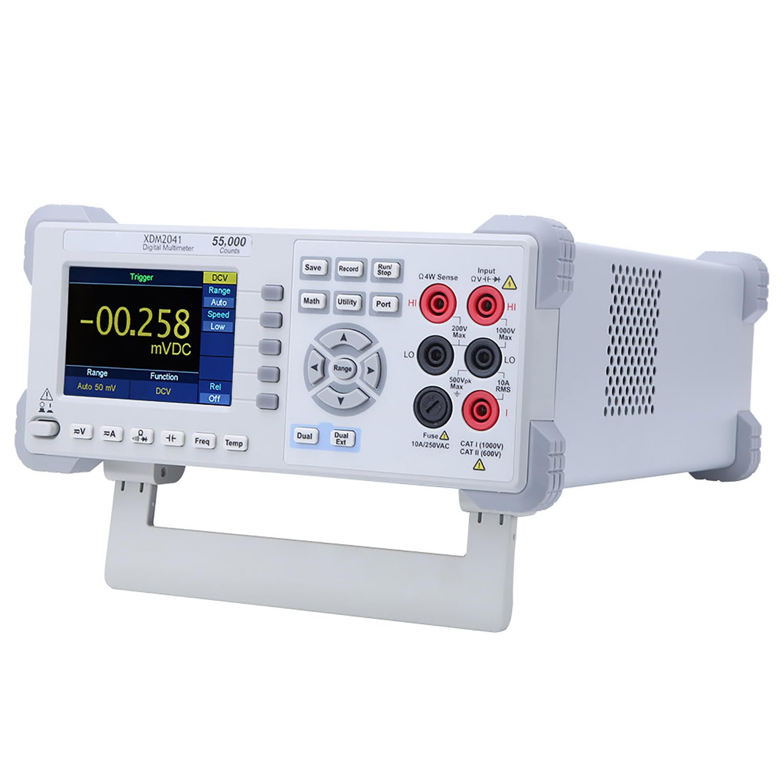 FTVOGUE Multímetro Digital 55000 Cuentas True RMS Probador Multifunción Pantalla LCD de 3,7 Pulgadas con Voltaje CA CC Resistencia de Corriente Capacitancia Diodo Prueba de (Enchufe de la UE 100-240V)