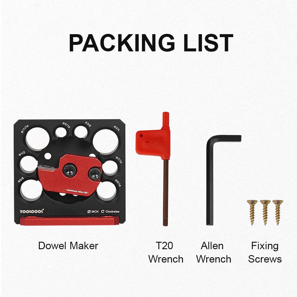 Toolcool Electric Drill Carbide Inserts Dowel Maker High Speed Dowel Cutter Plate (Imperial 8 Holes)