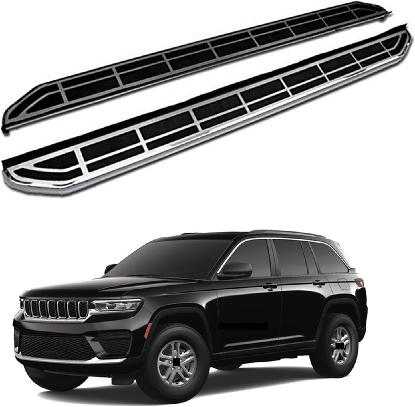 2Pcs Fixed Running Board Side Step Pedals Nerf Bar Compatible with Jeep Grand Cherokee L 2021-2023