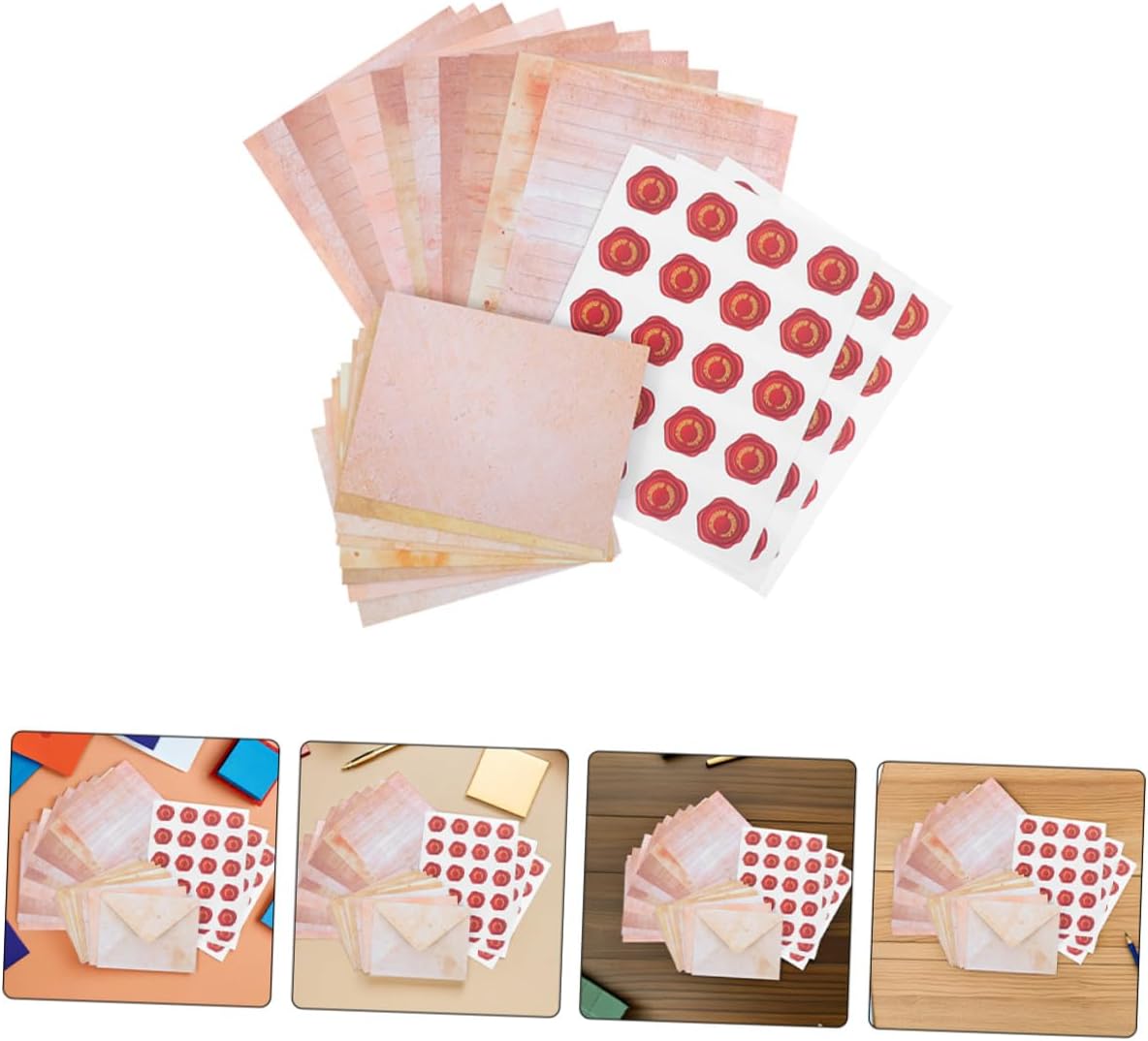 SEWACC Vintage Letter Writing Paper and Envelopes Set with Lined Stationery, 2 Sets Retro Writing Paper for Handwritten Letters and Greeting Cards, Suitable for Invitations and Personal