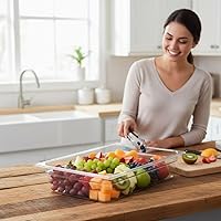 Vista 2 de Soro Essentials - Sartén de policarbonato de tamaño completo de 4 pulgadas de profundidad, color transparente, recipiente de almacenamiento